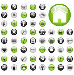 Green and Black Web Buttons