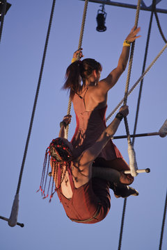 acrobacia en trapecio