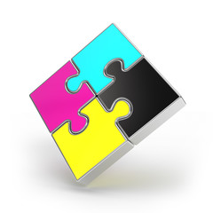 CMYK concept jigsaw puzzle pieces