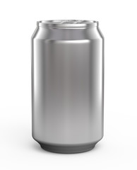 Aluminum beer can isolated over white