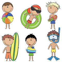 Happy kids on the beach