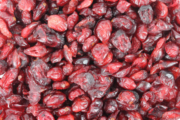 Close view of sweetened dried cranberries