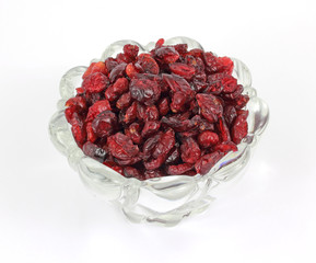 Bowl of dried cranberries
