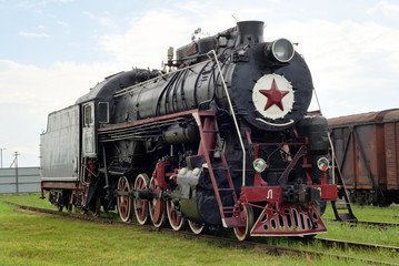 Fototapeta na wymiar Rare USSR locomotive HDR photo