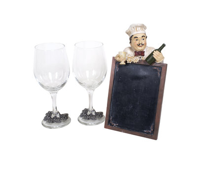 Wine Glasses with Menu Sign