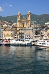 vieux port de bastia et clocher eglise st jean