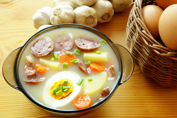 Polish Sour rye soup - żurek