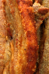 mexican chicharron carnudo close up