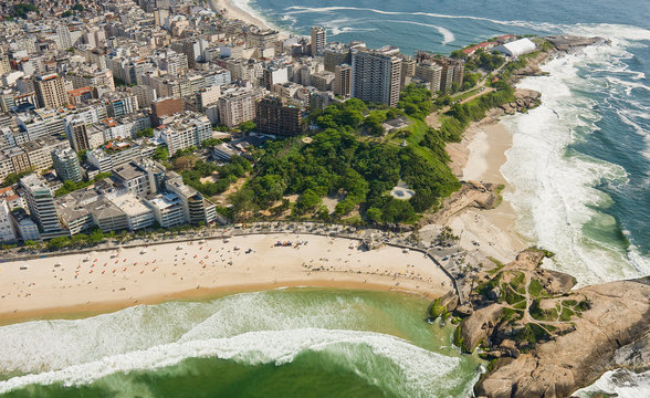 Aerial view of Rio De Janeiro's famous beaches
