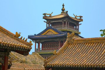 Obraz premium chine,beijing : cité interdite :toits et pavillon