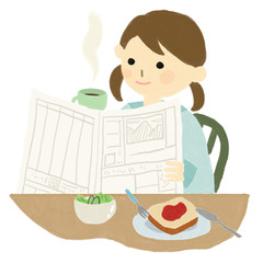 朝ごはんを食べる女の子