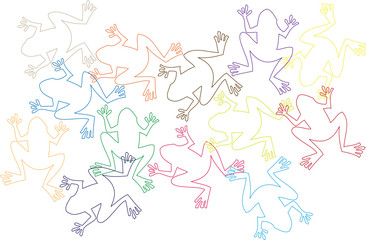 Obraz premium background with color funny frogs