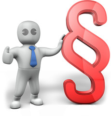 a satisfied businessman and paragraph symbol