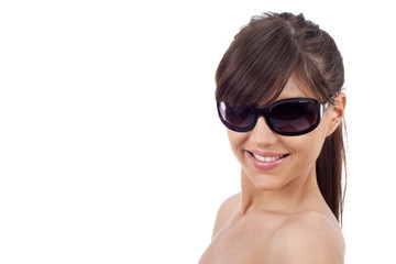 brunette with sunglasses