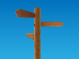 wooden crossroad sign