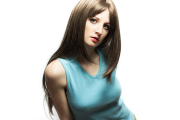 Fototapeta premium Portrait of the young sexual woman with chestnut-coloured hair