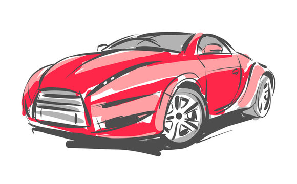 Concept car vector sketch