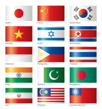 Glossy flags - Asian