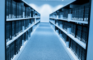 Book shelfs in university library