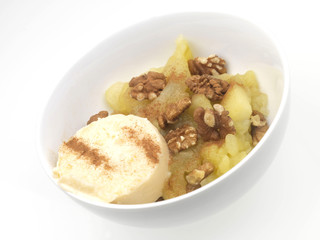 Stewed Apple with Walnuts and Yoghurt