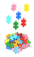 Fototapeta premium Pile of Jigsaw Puzzle Pieces