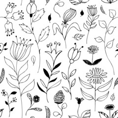 hand drawn seamless floral background