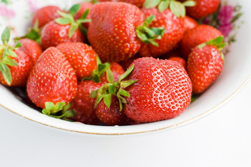 Strawberries on White