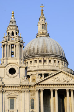 dome and architectural details of cathedral from London