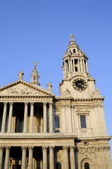columns of Saint Paul's Cathedral from London UK