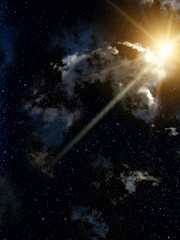 Sky  clouds  meteor
