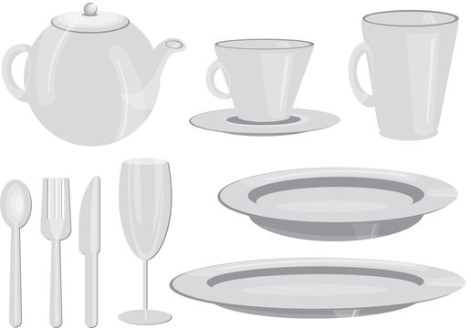 Geschirr Tasse Teller Kanne
