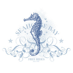 seahorse bay - retro summer design element © Anja Kaiser