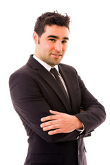 young business man portrait isolated on white