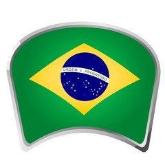 button Flag of Brazil