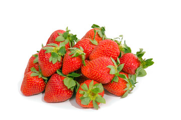 Strawberries isolated over white background, studio shot