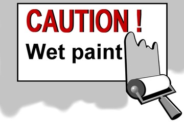 Caution - wet paint warning sign