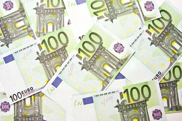 100 EURO bills background