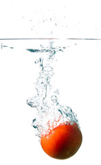 Water splashing from a tomato