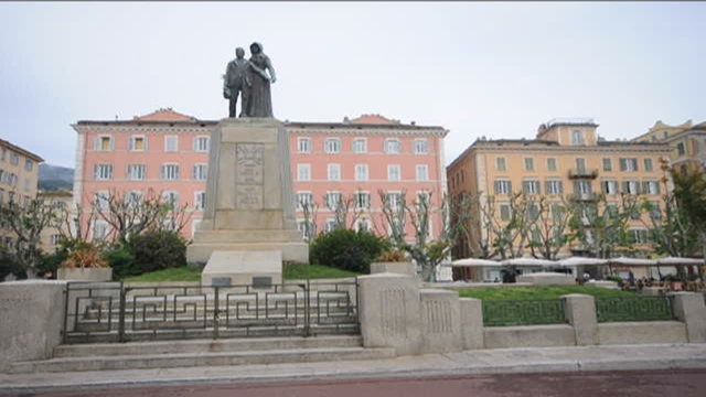 statue mourning war mother son Place St. Nicholas Bastia Corsica