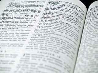 The Bible opened to the Book of Proverbs