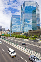 Fototapeta premium Traffic through downtown Beijing