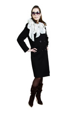 Fototapeta premium Fashionable girl in an autumn coat