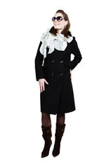 Fototapeta premium Fashionable girl in an autumn coat