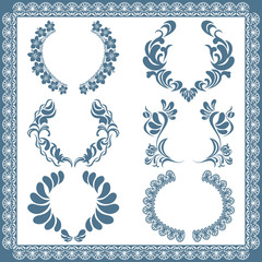 Abstract floral frame set