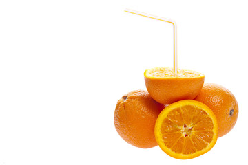 Orange with straw