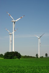 three wind turbine