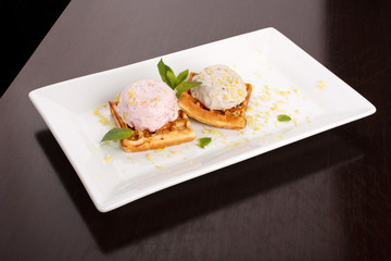 Waffle, whip and mint
