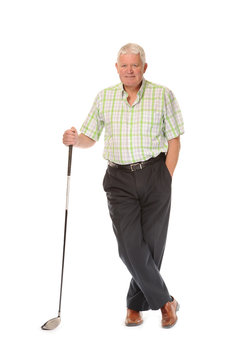 Happy Casual Mature Golfer