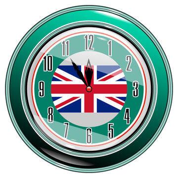 Clock With A Flag Of Great Britain