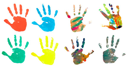 hand print color art craft trace paint